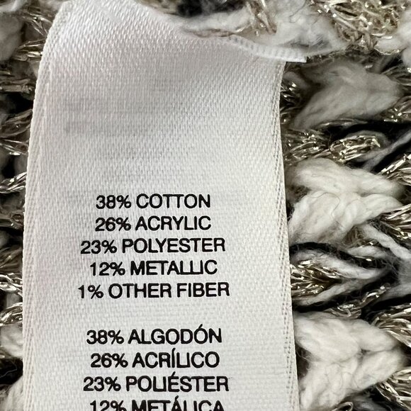 Chicos Womens Plus Texture Shine Gretchen Cardigan Open Fringe Sweater size XXL - Picture 10 of 14